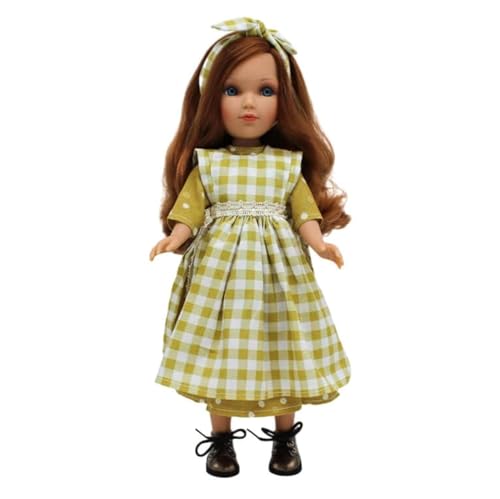 FOLK Mari's Originalpuppe, 41 cm, Kollektion Vidal Red Dolls mit Sommersprossen und bedrucktem Kleid von FOLK