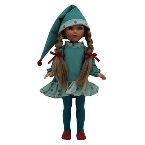 FOLK Mari's Vidal Red Dolls Original-Sammelpuppe, 35 cm, 100 % Vinyl mit geflochtenem Kleid, Sonderedition, hergestellt in Spanien, Kunsthandwerk von FOLK