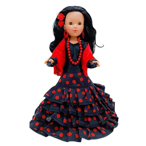 FOLK Pepa's Vidal Rojas Dolls Original 41 cm 100% Vinyl mit andalusischem Flamenco-Kleid mit Schwanz in limitierter Sonderausgabe von FOLK