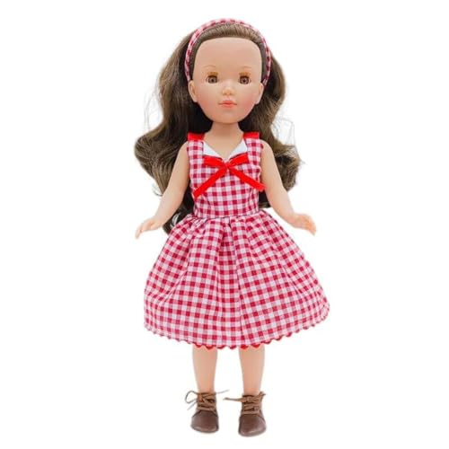 FOLK Pepa's Vidal Rote Puppe, 41 cm, 100% Vinyl mit kariertem Kleid, Limitierte Sonderedition von FOLK