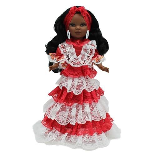 FOLK Puppe Santera Simona Original Handarbeit 40 cm Mullata Religiöses Kleid Shango Santa Barbara Hergestellt in Spanien. von FOLK