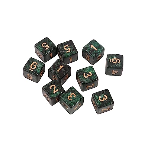 FOLODA 10 Stücke 15mm Acryl Würfel Digitale 6-seitige Würfel Rollenspiel Würfel Puzzle Würfel Spielzeug Brettspiel Zubehör Party Würfel von FOLODA