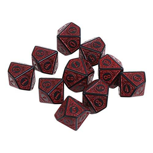 FOLODA 10Pcs 10 Seitige Polyhedral Acryl Tisch Spiel Würfel D10 Würfel Für Mathe Würfel Spiele Acryl Würfel Für Party von FOLODA