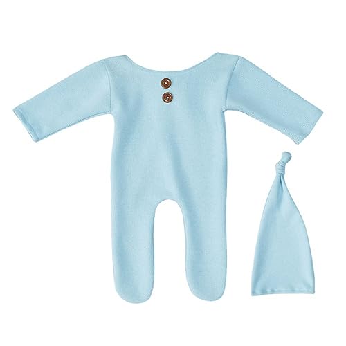 FOLODA 2Pcs Neugeborenen Outfit Baby Strampler Set Kleinkinder Foto Schießen Hüte Body Kleidung Fotografie Requisiten von FOLODA