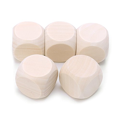 FOLODA 5Pcs 6 Seitige Holz Würfel Party Familie Spiele Druck Gravur Kind Spielzeug Multi Seiten Würfel Für Brettspiel von FOLODA