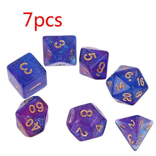 FOLODA 7 Stück D4-D20 Acryl Polyedrische Würfel 20-seitige Würfel Tischbrett Rollenspiel von FOLODA