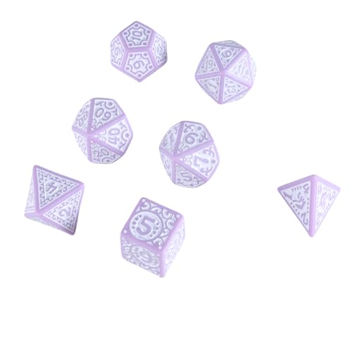 FOLODA 7Pcs Acryl Polyhedral Würfel Mehrseitige Spiel Würfel Hohl Muster Brettspiel Würfel Für Rolle Spielen Tisch Spiel von FOLODA