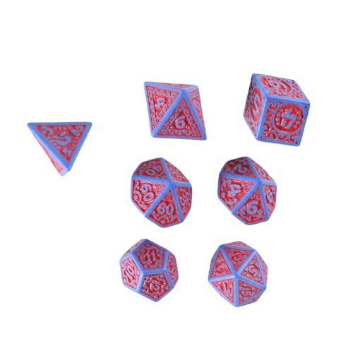 FOLODA 7Pcs Acryl Polyhedral Würfel Mehrseitige Spiel Würfel Hohl Muster Brettspiel Würfel Für Rolle Spielen Tisch Spiel von FOLODA