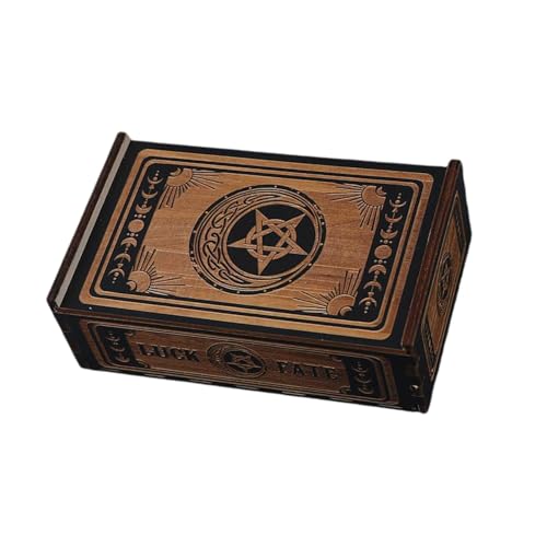 FOLODA Push Pull Tarot Karten Aufbewahrungsbox Aus Holz Tarot Karten Aufbewahrung Geschenketui Kleine Schmuckkästchen Tragbare Wahrsagerei Aufbewahrungsbox von FOLODA