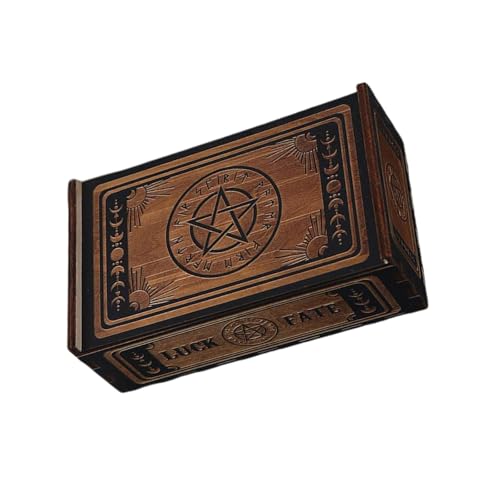 FOLODA Push Pull Tarot Karten Aufbewahrungsbox Aus Holz Tarot Karten Aufbewahrung Geschenketui Kleine Schmuckkästchen Tragbare Wahrsagerei Aufbewahrungsbox von FOLODA