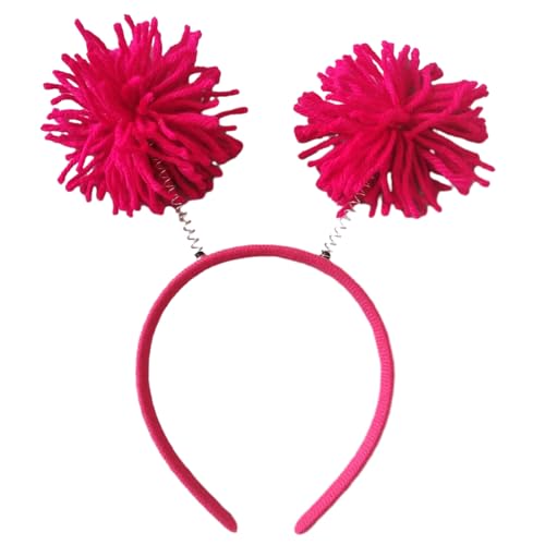 FOLODA Schöne Dopamin Look Stirnband Regenbogen Pompoms Form Haop Hoop Plüsch Kopfstück Osterparty Cosplay Kostüm Requisiten Unisex von FOLODA