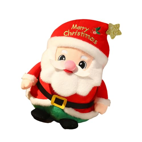 FOLODA Weihnachtsmann Plüschfigur Puppen Gefülltes Kissen Weiches Wurfkissen Kuscheltier Für Feiertagsfeiern Partydekorationen von FOLODA