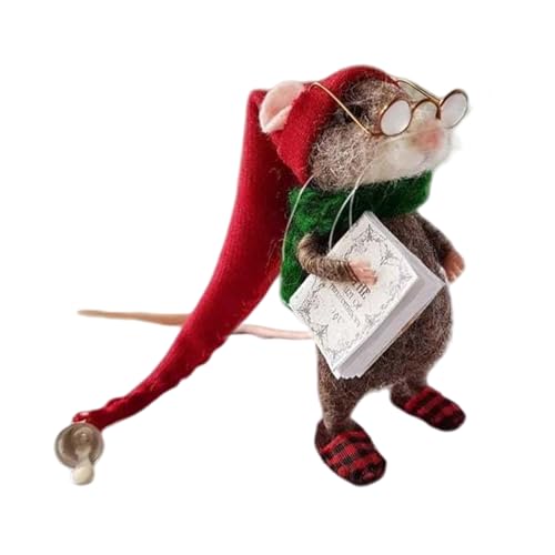 Sammlung Nadel Maus Miniaturpuppen Wolle Felted Mäuse Figur Figur Spielzeug Neujahr Weihnachtsdekoration von FOLODA