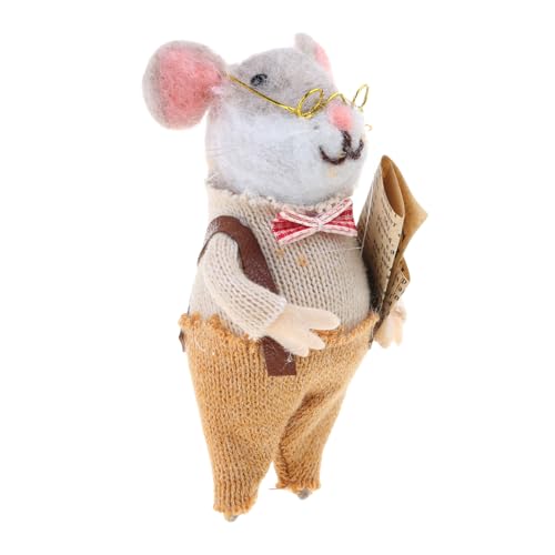 Sammlung Nadel Maus Miniaturpuppen Wolle Felted Mäuse Figur Figur Spielzeug Neujahr Weihnachtsdekoration von FOLODA