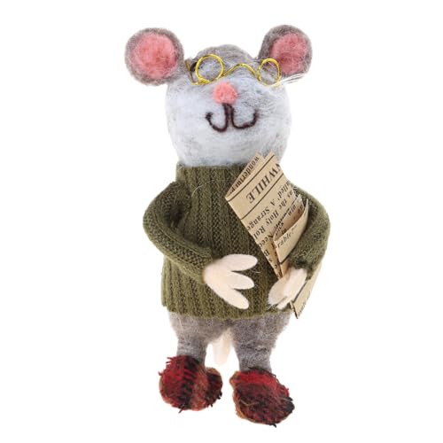 Sammlung Nadel Maus Miniaturpuppen Wolle Felted Mäuse Figur Figur Spielzeug Neujahr Weihnachtsdekoration von FOLODA