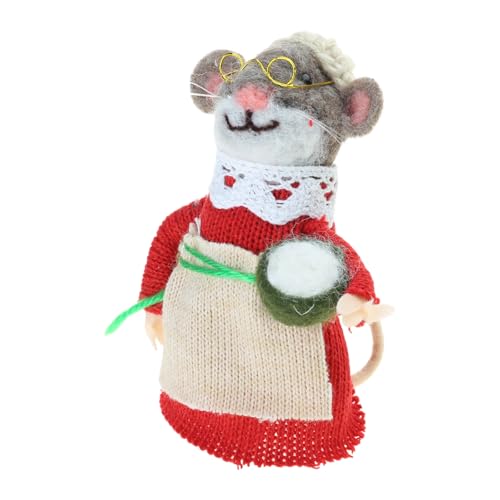 Sammlung Nadel Maus Miniaturpuppen Wolle Felted Mäuse Figur Figur Spielzeug Neujahr Weihnachtsdekoration von FOLODA