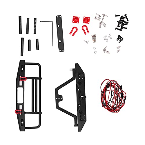 FOLOSAFENAR 1/10 RC Crawler Bumper, Langlebige Heckstoßstange für RC Edelstahl-Aluminiumlegierung, Zuverlässig für 90046 für 90047 von FOLOSAFENAR