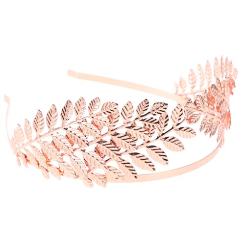 1stk Braut Stirnband Blatt Haarreifen Krone Golden Anhänger Perlen-Strasssteine Braut-Abzeichen Brautjungfern-Stirnband Roségold Braut Haarband Schmuck Dekorationen Haare Gold Rot FOMIYES von FOMIYES