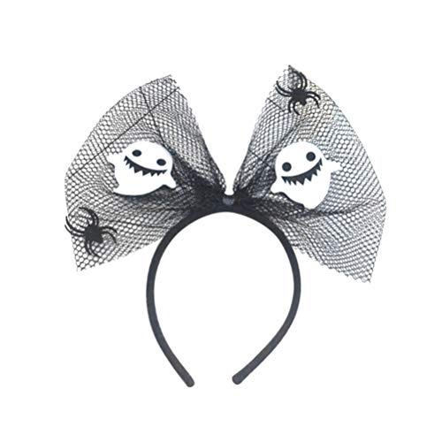 FOMIYES 1 x Halloween-Stirnband, Schleife, Haarband, Netz-Haarreif, Kopfschmuck mit Spinne und dickem Geist, für Maskerade, Party, Kostüm. von FOMIYES