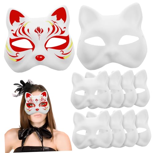 FOMIYES 10-Teiliges Set Maske Papier Weiß von FOMIYES