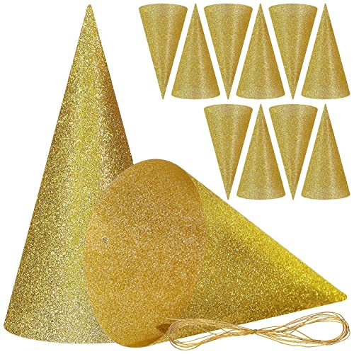 FOMIYES 12 Pcs Goldene Geburtstag Hüte Glitzer Party Hüte Party Kopfbedeckung Für Kinder Erwachsene Haustiere von FOMIYES