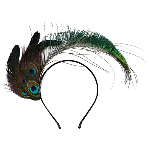 FOMIYES 1Pcs Flapper Stirnband Pfau Kopfschmuck Karnevalskostüm Fascinator Haar Kopfschmuck Showgirl Kopfschmuck Für von FOMIYES