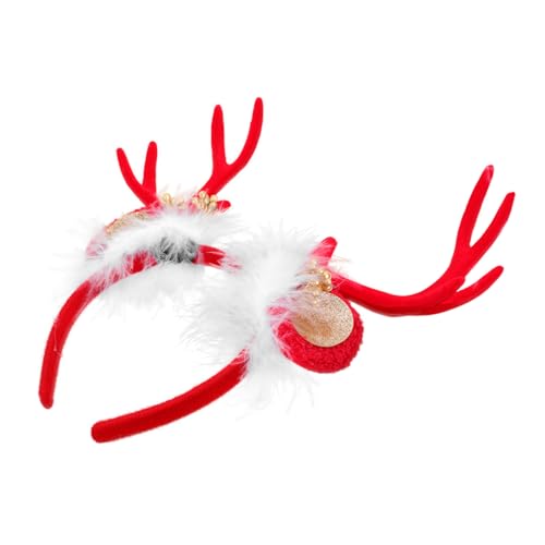 FOMIYES 1Stk Weihnachtsstirnband funkeln Kostüme für Erwachsene Kostüm für Erwachsene Elch haarschmuck weihnachts haarreif Requisiten für Haarschmuck Weihnachtsfrisuren Stoff rot von FOMIYES