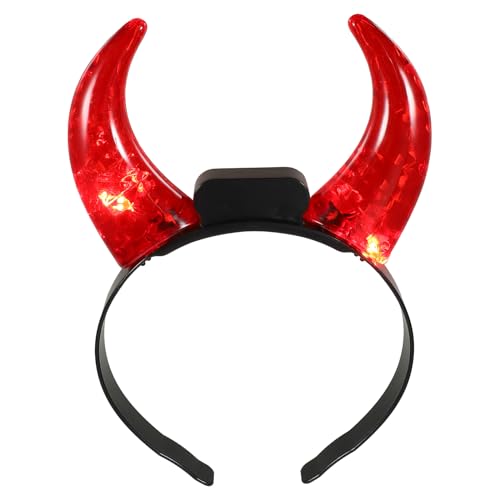 FOMIYES 1stk Dämon Horn Stirnband Stirnband Cosplay-hörner Stirnband Mit Teufelsohren Leuchtende Teufelsh?rner Flash-kostüm Haarband Weihnachten Elektronische Bauteile Bilden 3d von FOMIYES