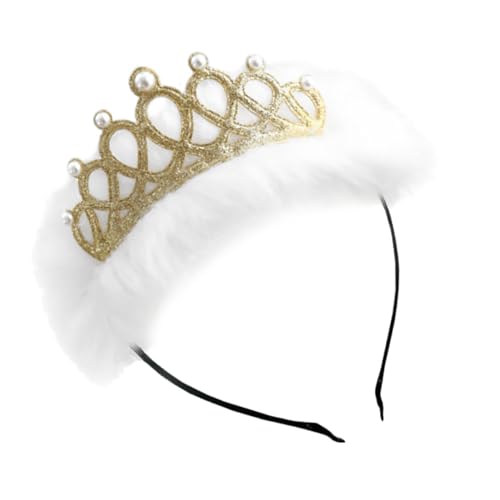 FOMIYES 1stk Weihnachtstiara Hochzeit Kopfschmuck Prinzessin Verkleidet Tiaras Haarschmuck Für Den Abschlussball Weihnachtshaarband Braut Stirnband Besticktes Stirnband Mädchen Krone Stoff von FOMIYES