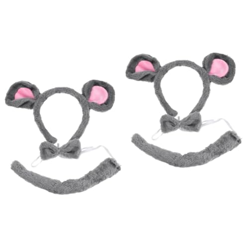 FOMIYES 2 Sätze Rattenkopfschmuck Mauskostüm Für Kinder Cosplay Stirnband Tierkostüm-party-cosplay Tier-stirnband-kostüm Tier Verkleiden Stirnbänder Mit Tierohren Ohren Stoff von FOMIYES