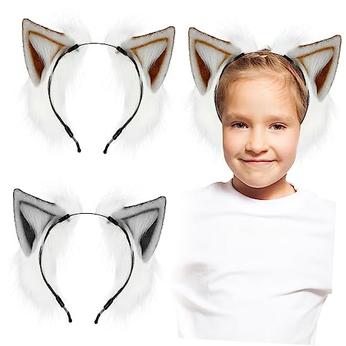 FOMIYES 2 Stk Stirnband tierisches Thema Haarband mit Katzenohren Tier-Cosplay-Kostümzubehör halloween haarreif halloween headband Stirnbänder Tiere Tierohrkostüm Fuchsohren Stoff von FOMIYES