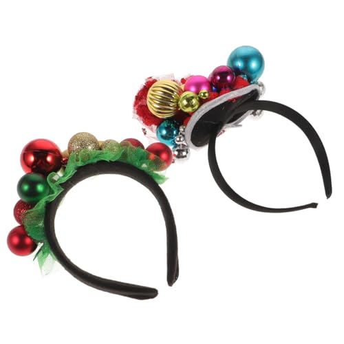 FOMIYES 2 Stk Weihnachtsglocken-Stirnband Kostüm Maskerade Masken Glitzerndes Weihnachtsstirnband Outfits weihnachtshaarspangen weihnachts haarspangen Haarspange Haarreiber Plastik von FOMIYES