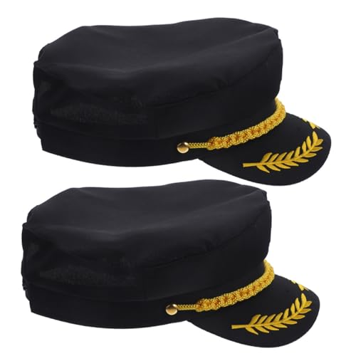 FOMIYES 2 Stück Teiliges Kapitänsmütze aus Strapazierfähigem Material Modische Schwarze Matrosenmütze für Damen und Herren Verstellbare Cosplay Party Hüte für Karneval und Outdoor Einsatz FOMIYES 2 Stück Teiliges Kapitänsmütze aus Strapazierfähigem Material Modische Schwarze Matrosenmütze für Damen und Herren Verstellbare Cosplay Party Hüte für Karneval und Outdoor Einsatz von FOMIYES