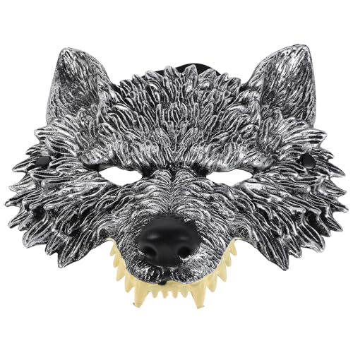 FOMIYES 2-teilige Werwolf-Halbgesichtsmaske: Halloween-Cosplay-Wolfskostüm-Requisiten – Maskenmaske für Karnevals-Anziehpartys FOMIYES 2-teilige Werwolf-Halbgesichtsmaske: Halloween-Cosplay-Wolfskostüm-Requisiten – Maskenmaske für Karnevals-Anziehpartys von FOMIYES