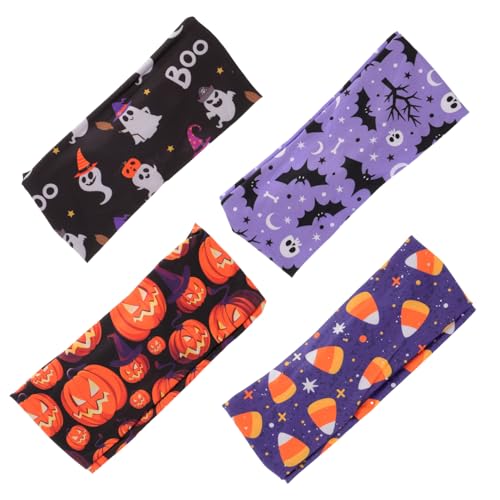 FOMIYES 20 Stk Halloween-stirnband Kürbis Haarband Halloween-schädel-stirnband Yoga-stirnbänder Für Frauen -haarband Turbinen Für Damen Schwarze Stirnbänder Polyester-spandex von FOMIYES