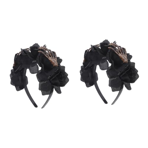 FOMIYES 2St Halloween-Haar-Accessoires halloween dekoration festival haarschmuck Halloween-Rollenspielzubehör Halloween-Blumen-Stirnband Haaraufsätze Gothic-Accessoires Party-Stirnband von FOMIYES