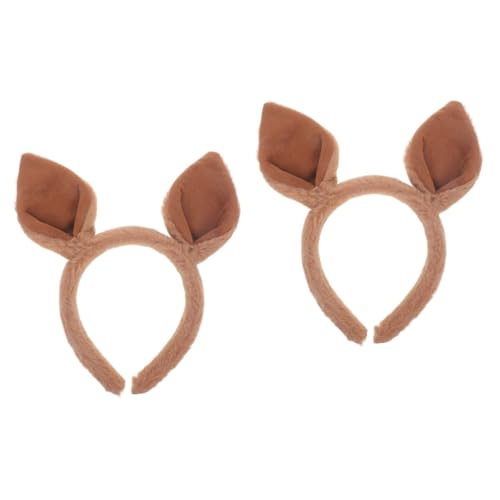 FOMIYES 2St Ohr Stirnband Känguru Kostüme Cosplay-Ohren-Stirnband Halloween-Party-Stirnband Haarband kopfschmuck Stirnbänder Stirnband mit Tierohren für Erwachsene Cosplay-Stirnband Stoff von FOMIYES