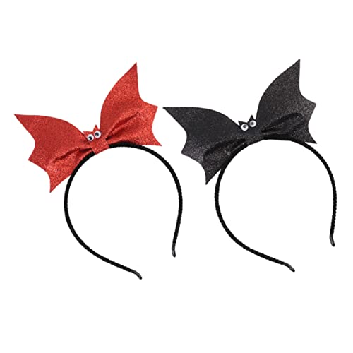 FOMIYES 2st Fledermaus Stirnband Häschen-halloween Halloween-kostüm-haar-accessoires Kürbishaar Haarreifen Mit Paillettenschleife Halloween Stirnband Halloween-kostüme Für Frauen Stoff von FOMIYES