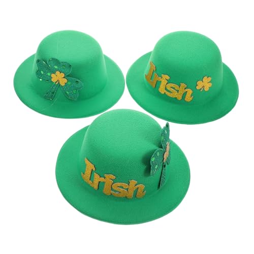 FOMIYES 3 St Patrick'S Day Kostümzubehör Kleeblatt Haarspangen Irische Festival Partygeschenke Mini Hut Haar Accessoires von FOMIYES