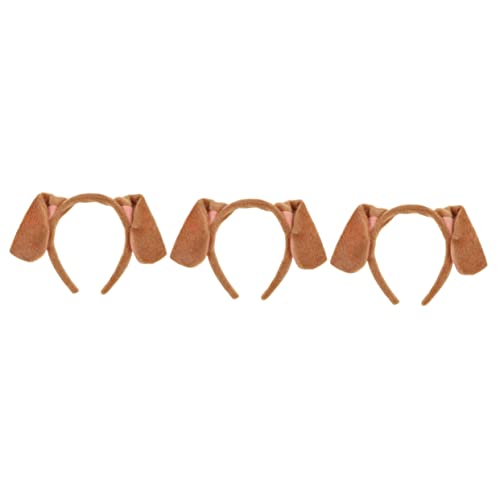 FOMIYES 3 Stk Welpen Stirnband Stirnbänder Turban-Stirnband Ohr-Cosplay-Haarband Tier Tiara schöner Haarreif Hundeohren Haarband Weihnachten Zubehör Kopfhörer Kopfbedeckung Schal Stoff von FOMIYES