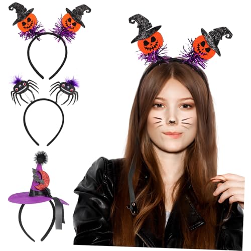 FOMIYES 3 Stk. Party-Stirnband Spinnen Stirnbänder Halloween-Kürbis-Stirnband halloween haarschmuck halloween kopfschmuck haarreifen damen Haarband Halloween-Verzierung Party-Kopfschmuck von FOMIYES