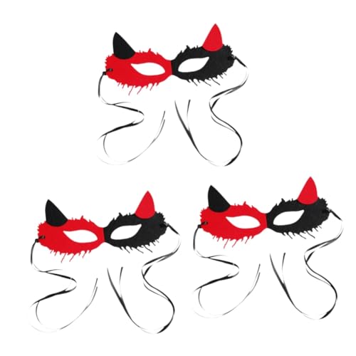 FOMIYES 3 Stück Halloween-männer Maskerade-maske Für Maskerademasken Spitze Maskerade Gesicht Maskerade Für Dekorationen Spitzen-maskerade-masken Partyfuchs Halloween-auge Dame Schleife von FOMIYES