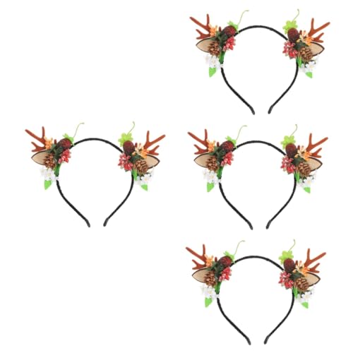 FOMIYES 4 Stück Zweig Geweih Stirnband fasching haarschmuck faschings haarschmuck weihnachtsgeweih stirnband Waldfee kostüm Haarnadel Haarspangen Weihnachtshaar-Accessoire Weihnachtsbedarf von FOMIYES