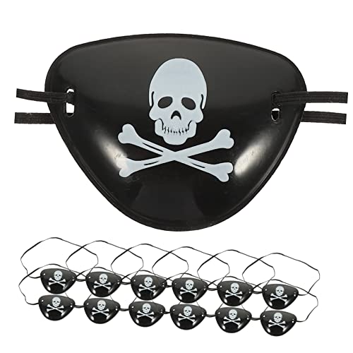 FOMIYES 5 Sätze Augenmaske -augenklappe Maskerade Halloween Halloween Assecoires Halloween-partydekorationen Piraten-augenklappen Plastik Black 12 Stück * 5 von FOMIYES