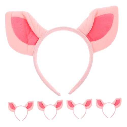 FOMIYES 5 Stück Stirnband mit Schweineohren halloween ohren Cosplay-Dekorationen Halloween-Accessoires Ohren von Nutztieren tierisches Haarband Halloween Stirnband Tierstirnband Stoff Rosa von FOMIYES