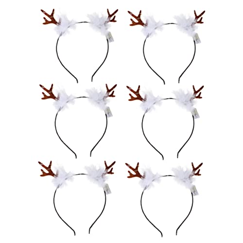 FOMIYES 6 Stück Leuchtendes Geweih-Stirnband Leuchtendes Haarband Weihnachts-Haarschmuck Geweih-Dekor Hirschgeweih-Dekor Weihnachts-Kopfschmuck Beleuchteter Geweih-Kopfschmuck von FOMIYES