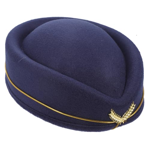 FOMIYES Airline Stewardess Mütze aus Hochwertigem Wollfilz Klassisches Design mit Goldfarbenem Einfach Aufzusetzen Langlebig für Kostüme Halloween und Themenpartys Geeignet FOMIYES Airline Stewardess Mütze aus Hochwertigem Wollfilz Klassisches Design mit Goldfarbenem Einfach Aufzusetzen Langlebig für Kostüme Halloween und Themenpartys Geeignet von FOMIYES