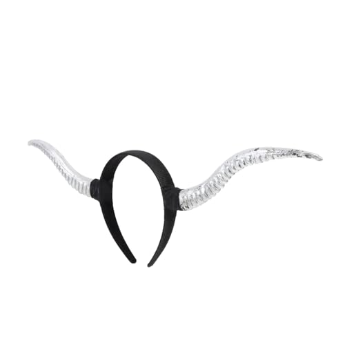 FOMIYES Antelope Horn Stirnband Succubus-Kostüm Halloweenkostüm gotischer Hornkopfschmuck halloween haarspangen haarspange halloween Hörner Cosplay Halloween -Requisite Plastik Silver von FOMIYES