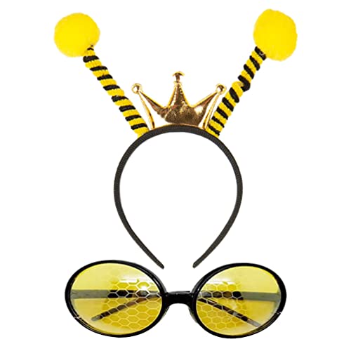 FOMIYES 2-teiliges Set Biene Stirnband Brille Marienkäfer-antennen-stirnband Bug- Augenbrille Neuheit Sonnenbrille Kostümset Bug-brille Gastgeschenke Tuch Kind Brillenset Abschlussball von FOMIYES