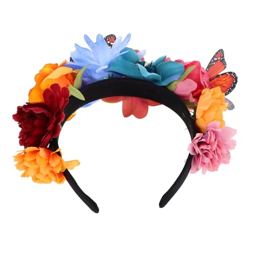 FOMIYES Blumen-schmetterling-stirnband Böhmisches Blumenstirnband Stirnband Mit Blumen Lustiges Kostümzubehör Weiches Geblümtes Stirnband Simulation Blumenkrone Gothic-dekorationen Plastik von FOMIYES